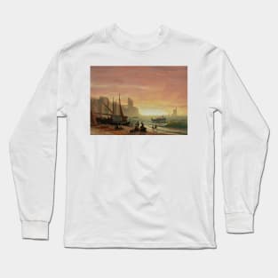 The Fishing Fleet by Albert Bierstadt Long Sleeve T-Shirt